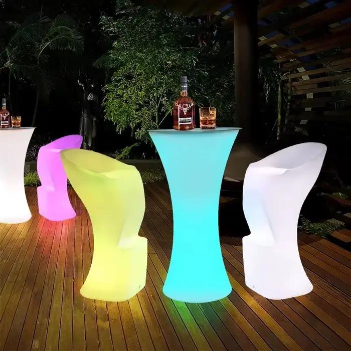 Tabouret de café-bar lumineux pour fête, table de bar LED, éclairage proxy, fournitures rigour, 16 c