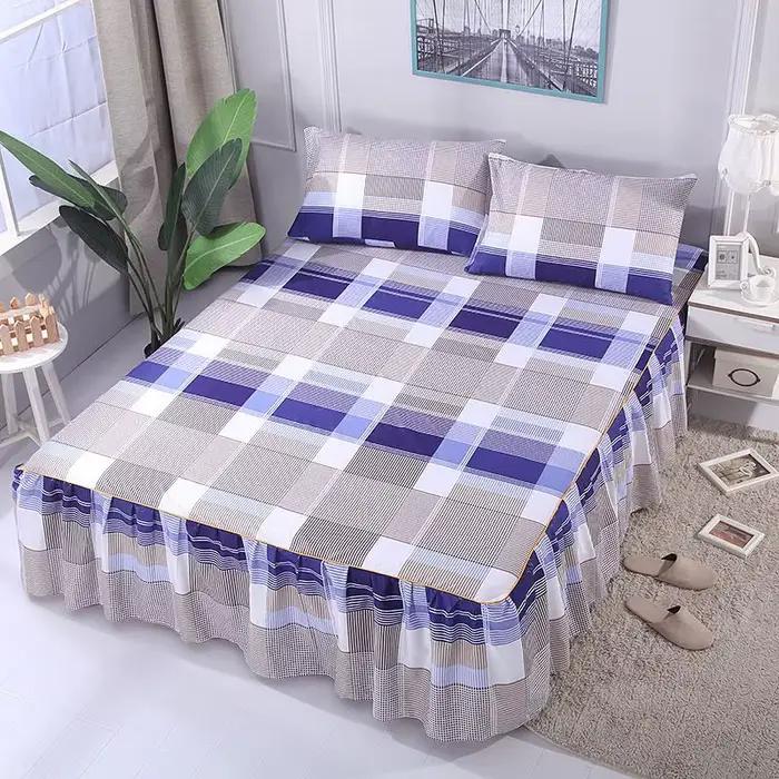 Jupe de lit imprimée, couvre-lit, draps, housse anti-poussière, literie, textile de maison