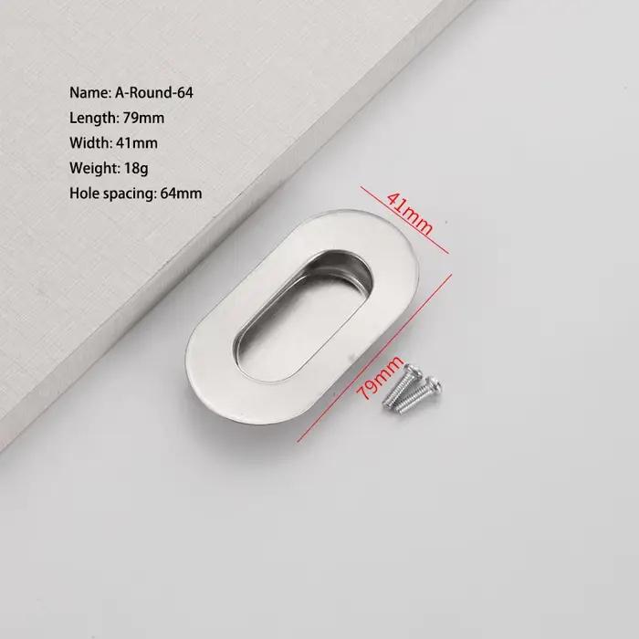 Poignées de porte coulissantes encastrées, boutons de porte dissimulés en acier inoxydable, boucles 