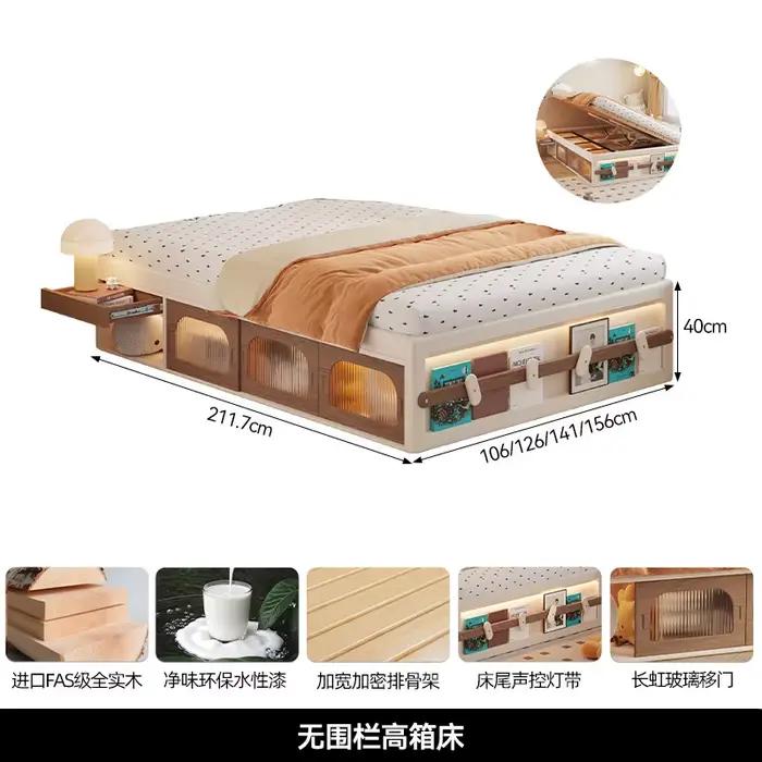 Lit de rangement pour chambre d'enfant, lit simple pour fille, lit cabane mignon pour bébé, meubles 