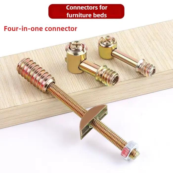 Ensemble de vis excentriques pour meubles, connecteur quatre en un, accessoires de roue, marteau ass