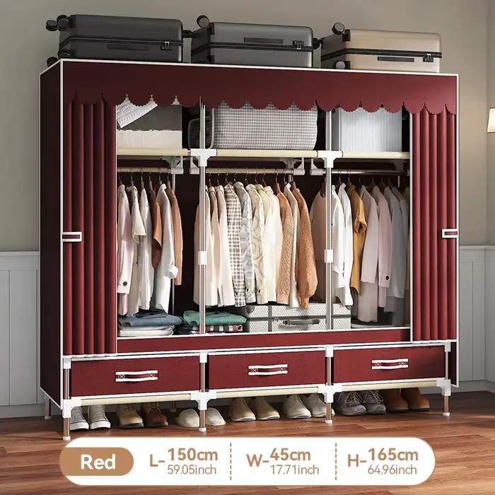 Armoire portable de style tiroir, armoire en tissu renforcé, assemblage de chambre à coucher, armoir