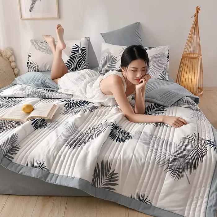 Couette Minérale Délavée Confortable pour Couple, Couverture Minérale, Couette, King Size, Queen Siz