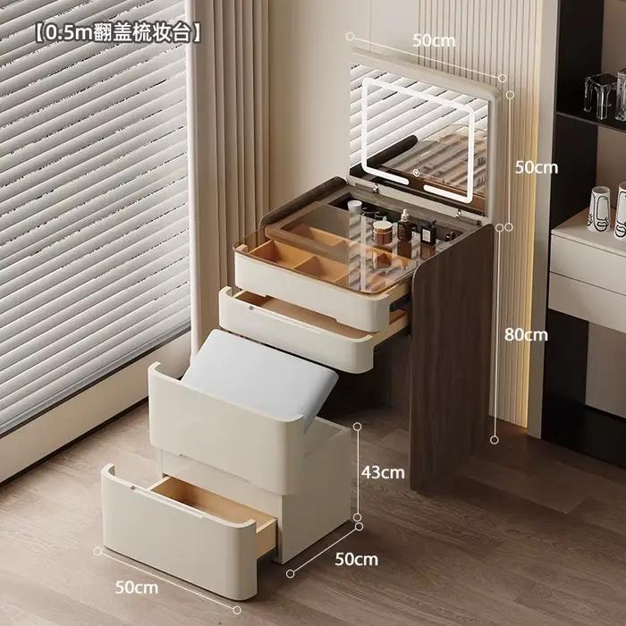 Petites commodes avec tiroirs, coiffoirs ronds de qualité, mini coiffoirs mignons, meubles de chambr