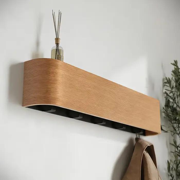 Porte-manteau mural en bois de noyer-cintre esthétique minimaliste moderne, porte-vêtements Simple p