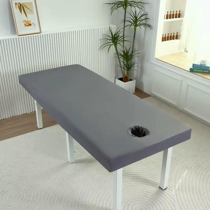 Housse de lit de salon de beauté solide, drap-housse en coton doux pour la peau, pour lit de massage