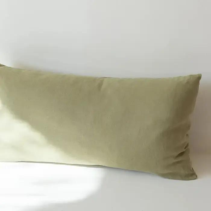 Taie d'oreiller double en lin pur, housse de coussin, taille personnalisée, anti-acariens, Euro Sham