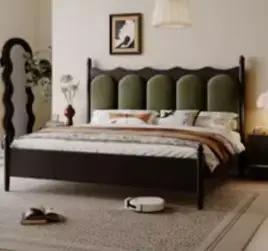 Lit fantaisie Vintage minimaliste, Table d'appoint de chambre à coucher, têtes de lit de luxe, King 
