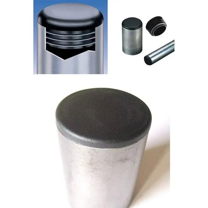 Tuyau rond enfichable en plastique noir, manchon intérieur de tuyau en acier, tête de prise, coussin