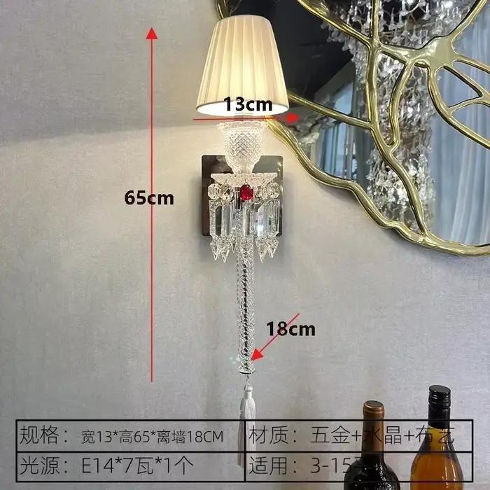 Tête de lit en cristal applique Style européen Villa chambre salon salle à manger luxe miroir phare 
