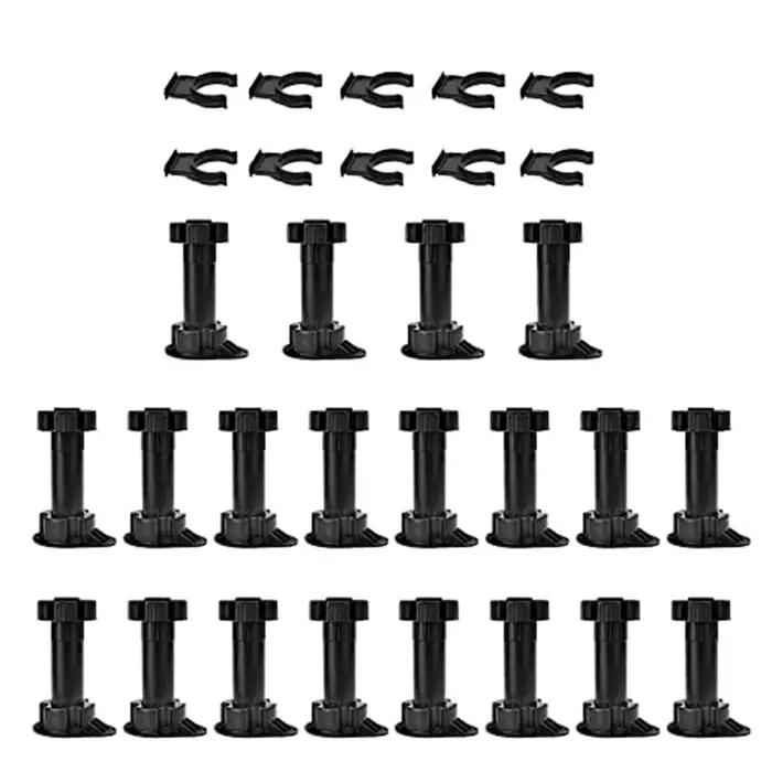 Pieds de meuble réglables, 20 pièces, avec Clips pour planche à pied, pour cuisine, salle de bain, a