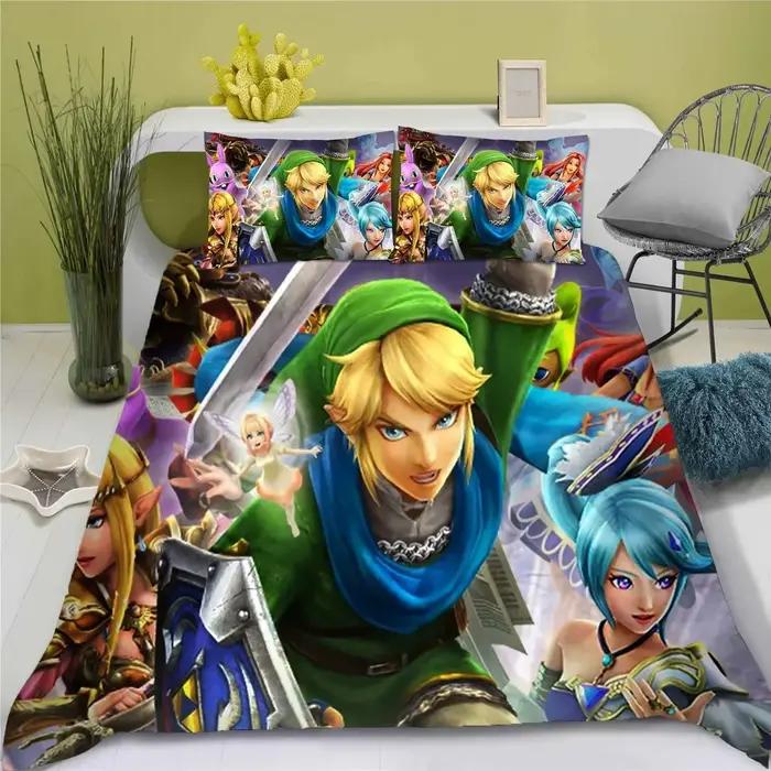 Nouvelle parure de lit exquise avec impression numérique 3D Anime Princess Legend Z-Zelda, housse de