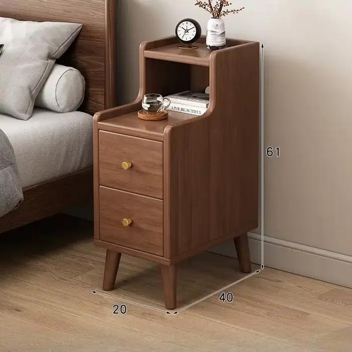 Table de chevet moderne de Style chinois, Table de chevet étroite en bois massif avec tiroir de rang