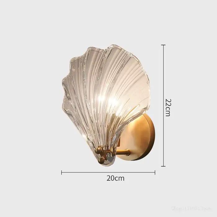 Applique Murale en Laiton en Forme de Coquillage au Design Nordique Moderne, Luminaire en Verre Tran