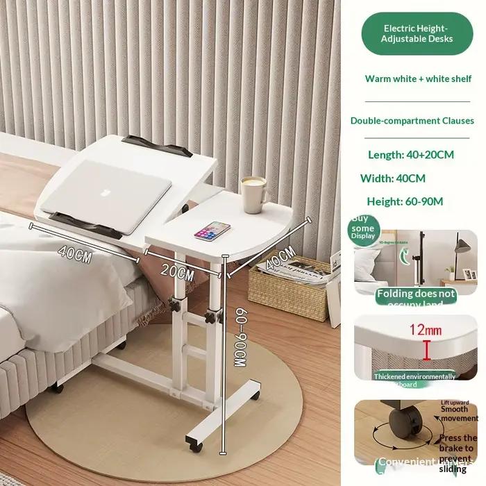 Table d'appoint mobile et pliable pour ordinateur portable, réglable en hauteur, pour chevet ou cana