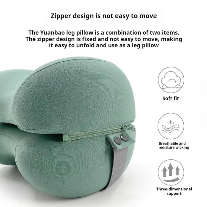 Oreiller de genou profilé pour dormir, oreiller de jambe en mousse à mémoire de forme rafraîchissant