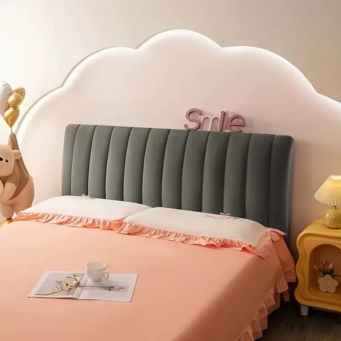 Housse de tête de lit matelassée en peluche courte de haute qualité, couvre-tête de lit de luxe en v