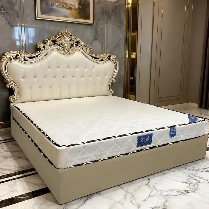 Jupe de lit en tissu de lin épais et confortable de haute qualité, couverture de cadre de lit avec c