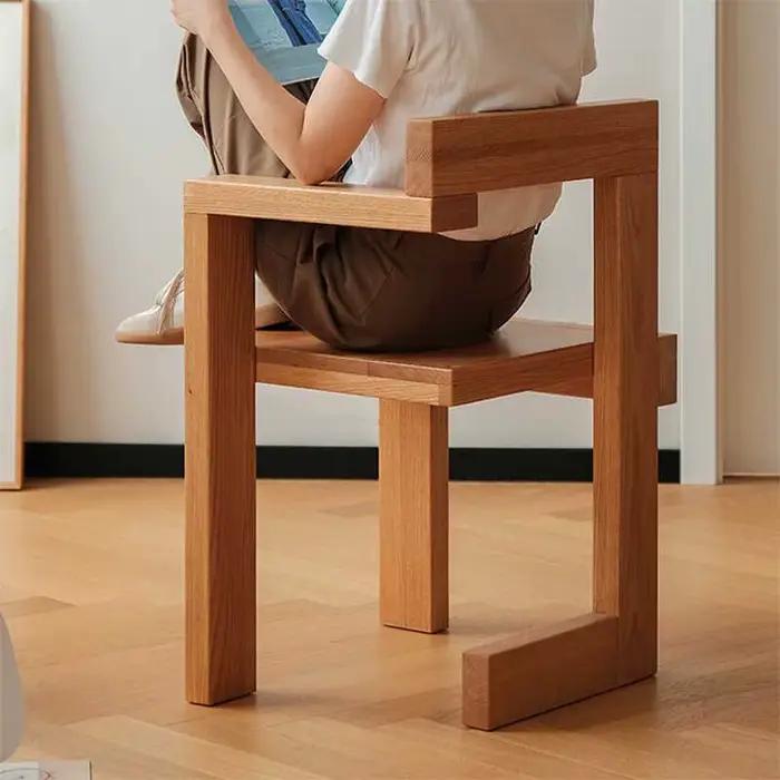 Chambre à coucher salle à manger décor luxe en bois massif créatif salon chaises bloc de constructio