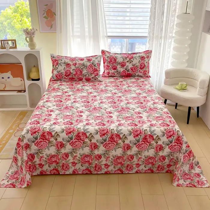 Draps de Lit Plats Imprimé Léopard pour Lit Double, Simple/Queen/King, 150x200