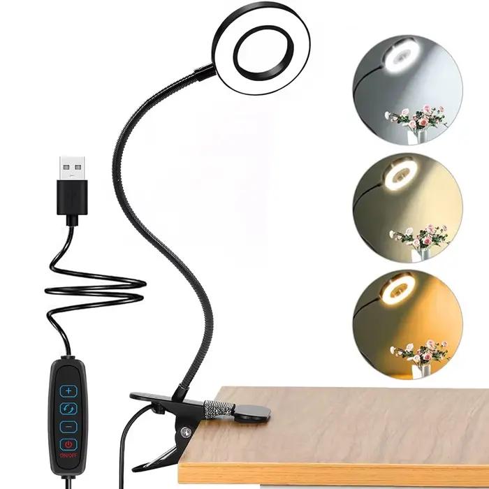 48 LED lampe de bureau Clip USB livre lumière chevet 360 °   Protection oculaire flexible, lampe de 