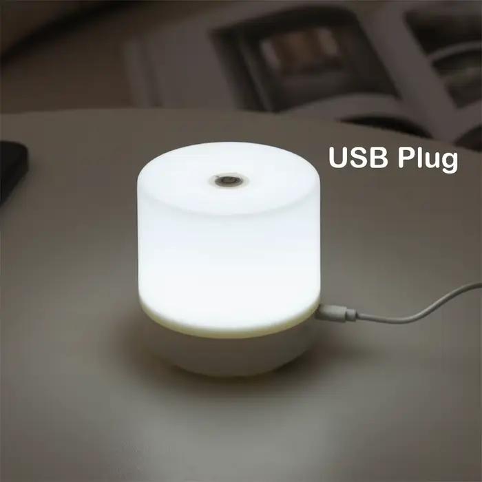 Lampe de chevet LED tactile Rechargeable, 3 couleurs, USB, gradation continue, veilleuse, Protection