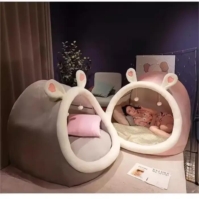 Canapé paresseux au sol, Nid de chat, Coussins de Noël, Coussin d'assise, Tente en peluche mignonne 