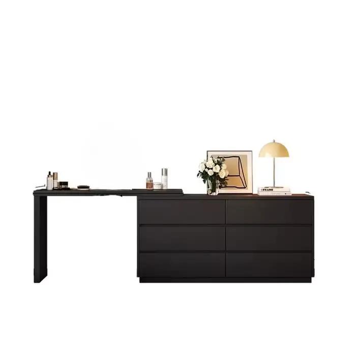 Coiffeuse en bois noir italien Vintage rangement Design coiffeuse tiroirs minimaliste Mueble dortoir