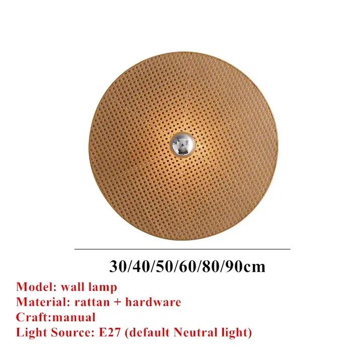 Applique murale beige classique japonaise lampe en bambou Aromas Del Campo loft lampe en rotin faite