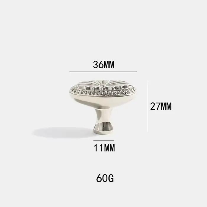 Poignées de porte de placard de chambre à coucher en laiton massif en forme d'écusson français vinta