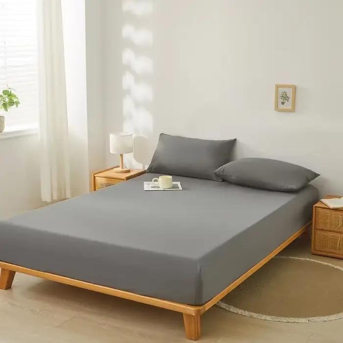 Housse de matelas brossée, taille double/queen, drap-housse de couleur unie pour lit double, anti-ac