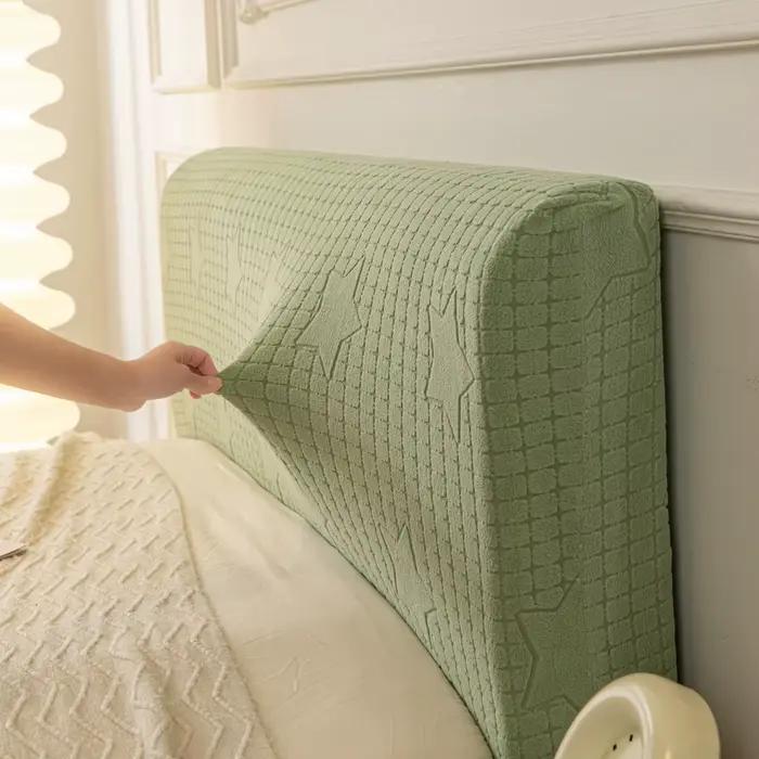 Housse de tête de lit en polaire extensible classique, pour toutes les saisons, protection de meuble