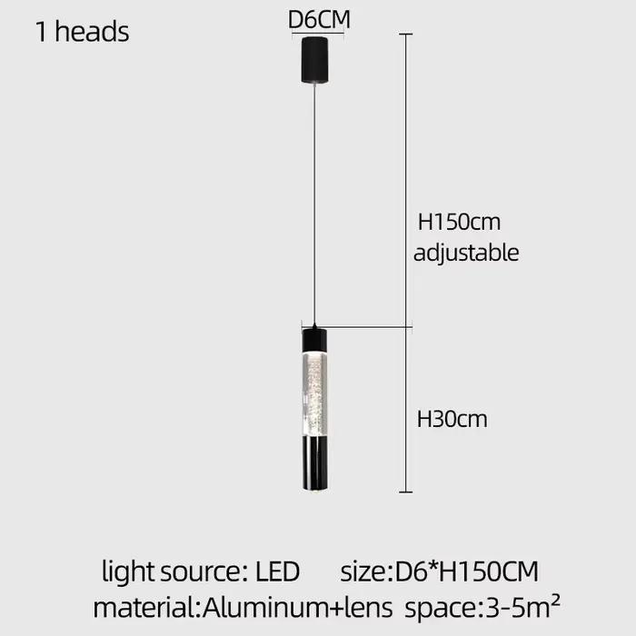 Lampe suspendue LED moderne et minimaliste en verre à bulles, luminaire décoratif de plafond, idéal 
