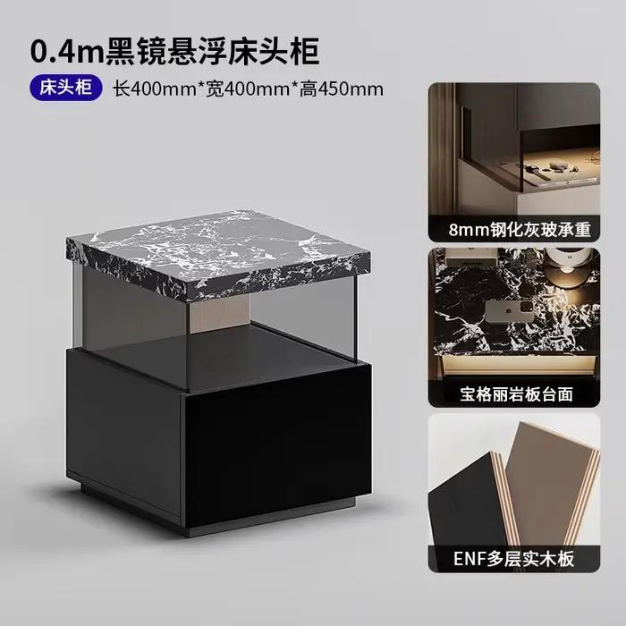 Table de chevet noire moderne, organisateur de vanité, table de chevet de luxe pour chambre à couche