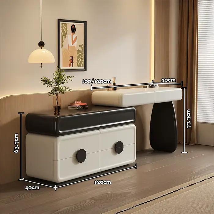Coiffeuse esthétique légère ronde de luxe chambre coiffeuse noire dame blanc Espelho Grande Para Qua