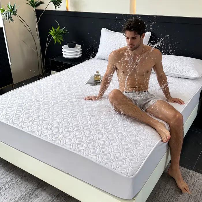 1 drap-housse luxueux, ultra-doux, confortable et imperméable, avec housse de matelas épaissie (taie