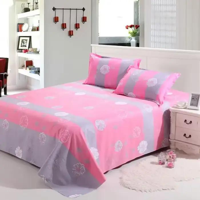 Drap de lit Queen Size, literie simple en coton brossé doux, Design rustique, toutes saisons, drap d
