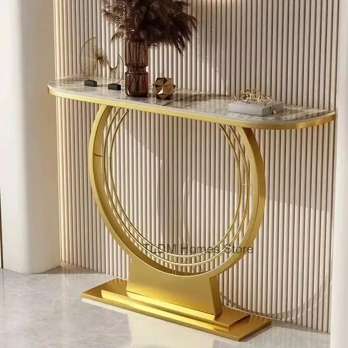 Tables consoles en fer forgé créatives pour couloir, table nordique pour salon, table décorative de 