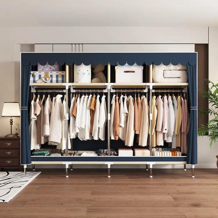 Armoire portable - 4 zones de suspension et 4 zones de rangement, grande capacité, organisateur de v