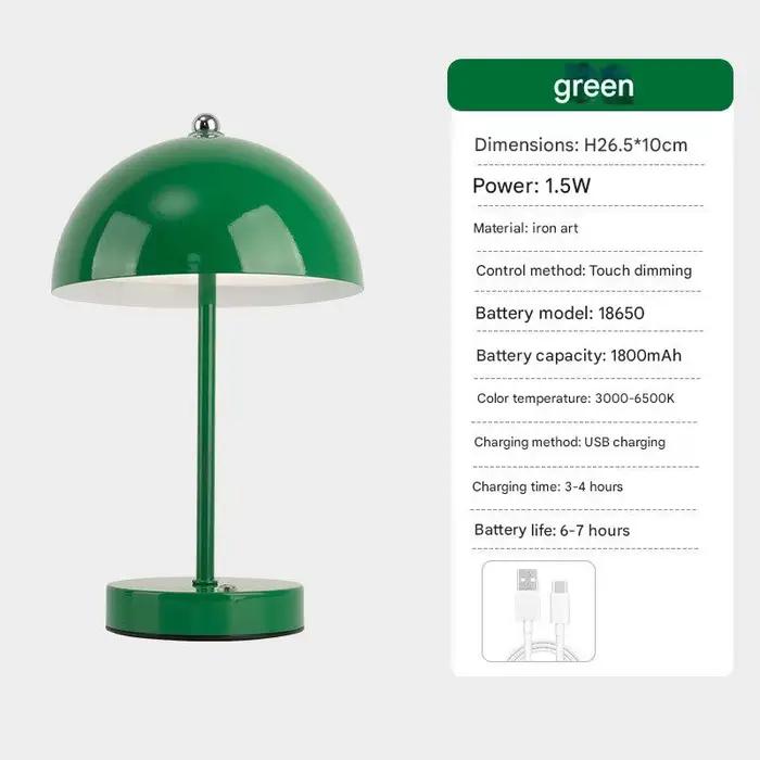 Lampe de chevet minimaliste style nordique en forme de champignon pour chambre à coucher, bureau, ma