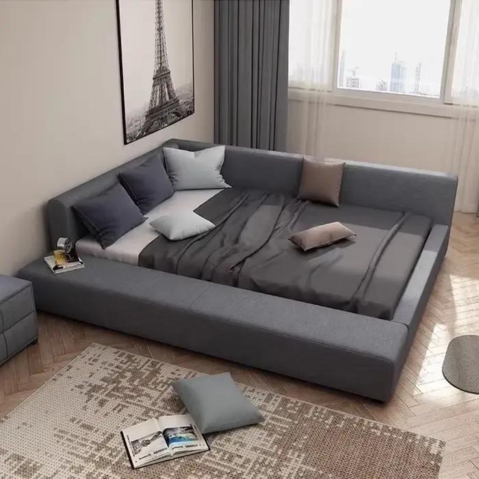 Tête de lit robuste, cadres Queen noirs, rembourrage de couchage, 180x200cm, Tatami Twin letto matri