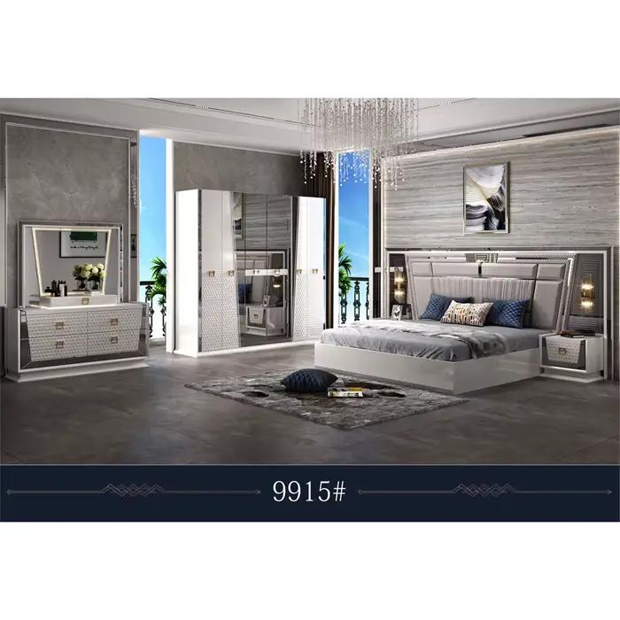 9015 dernier ensemble de meubles de chambre d'hôtel moderne ensemble de lit king size avec armoire c