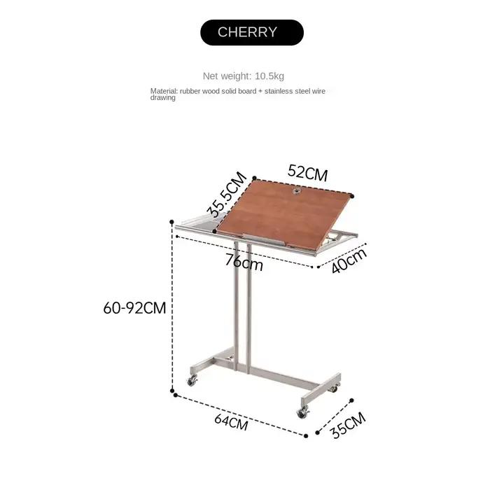 MOMO – chariot de rangement mobile médiéval en bois massif, Baohaus, Table d'appoint relevable pour 