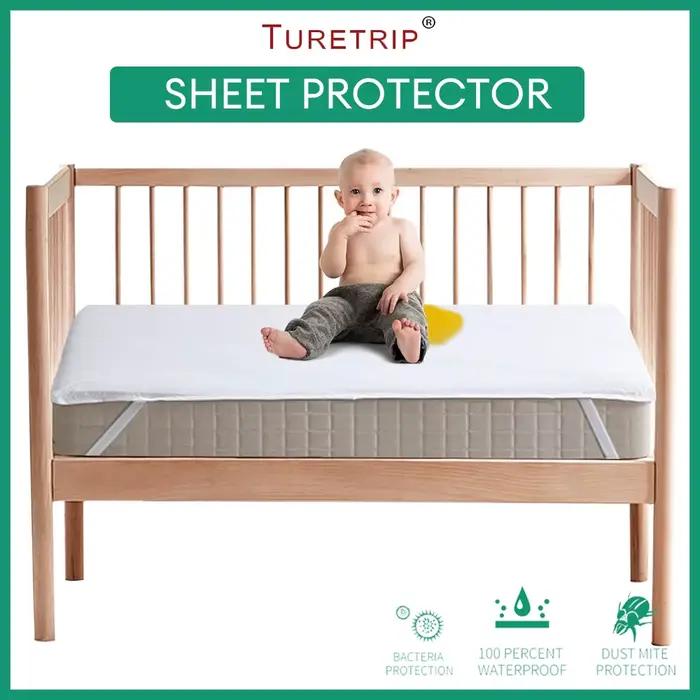Drap de lit imperméable pour matelas de lit de berceau, anti-acariens et protecteur de drap mouillan