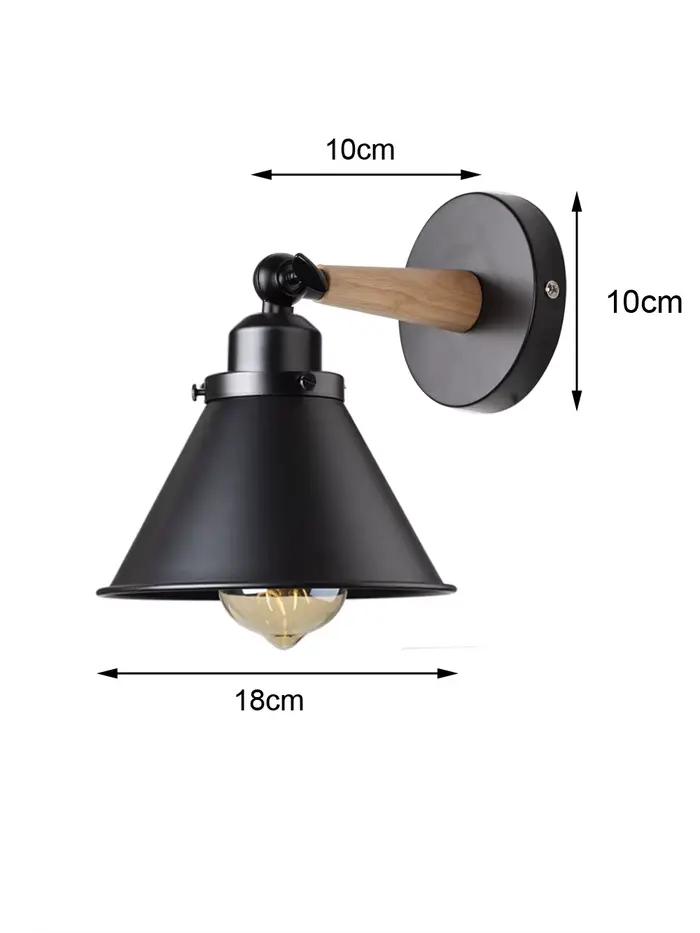 Applique murale industrielle nordique en bois, éclairage d'intérieur industriel, lampe de chevet, sa