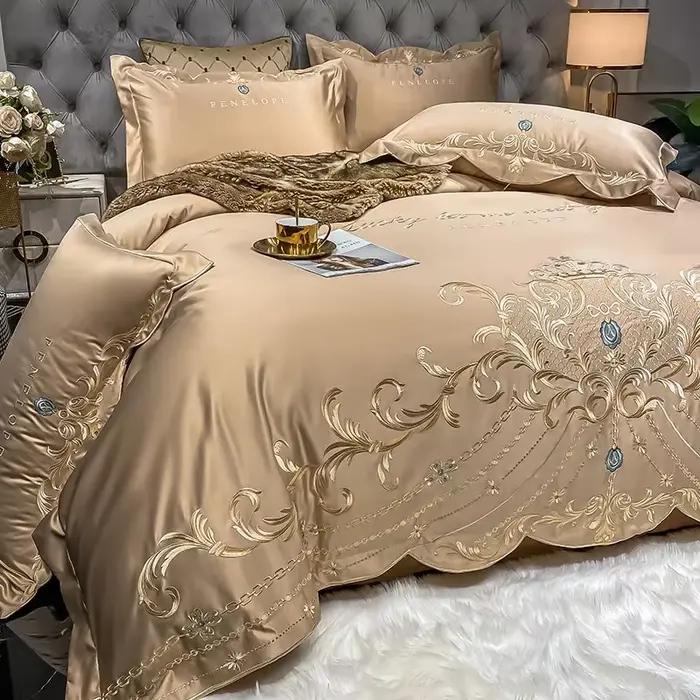 Ensemble de draps de lit de Style européen, ensemble de quatre pièces 100 coton, housse de couette e