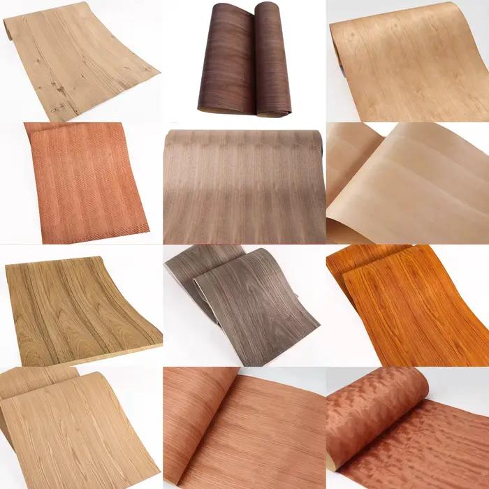 Placage en bois naturel pour meubles, panneau mural, bois de placage, noyer noir, frêne, chêne blanc