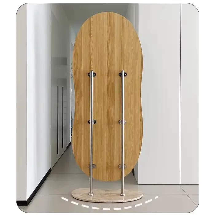 Miroir sur pied de luxe nordique pour toute la silhouette, grand format, design Alien, pour la décor