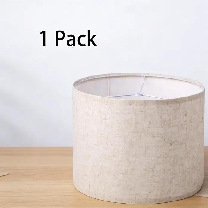 Abat-jour en forme de tambour pour lampes de table – Abat-jour en lin avec structure métallique, dét