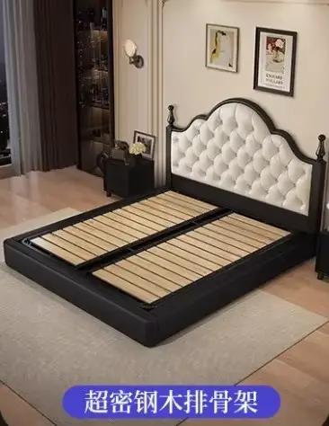 Lit vintage Corium blanc en bois, design mariage, lit double pour chambre principale, Cama Matrimoni